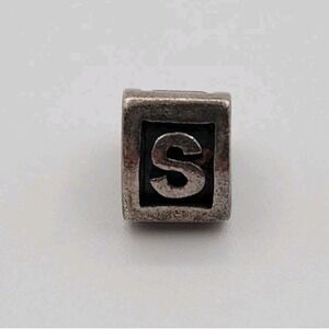 Authentic Pandora Sterling Silver Alpha S Initial Bead Retired